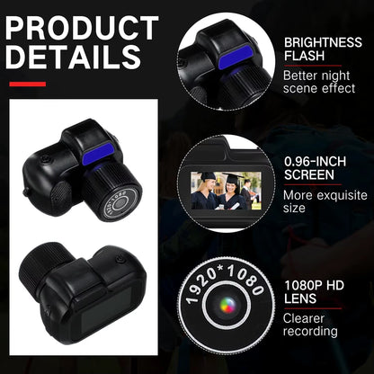 Mini Keychain Camera1080P 2MP Mini Body Camera, Portable Micro Video Camcorder with 0.96Inch Display for Kids Students Travel